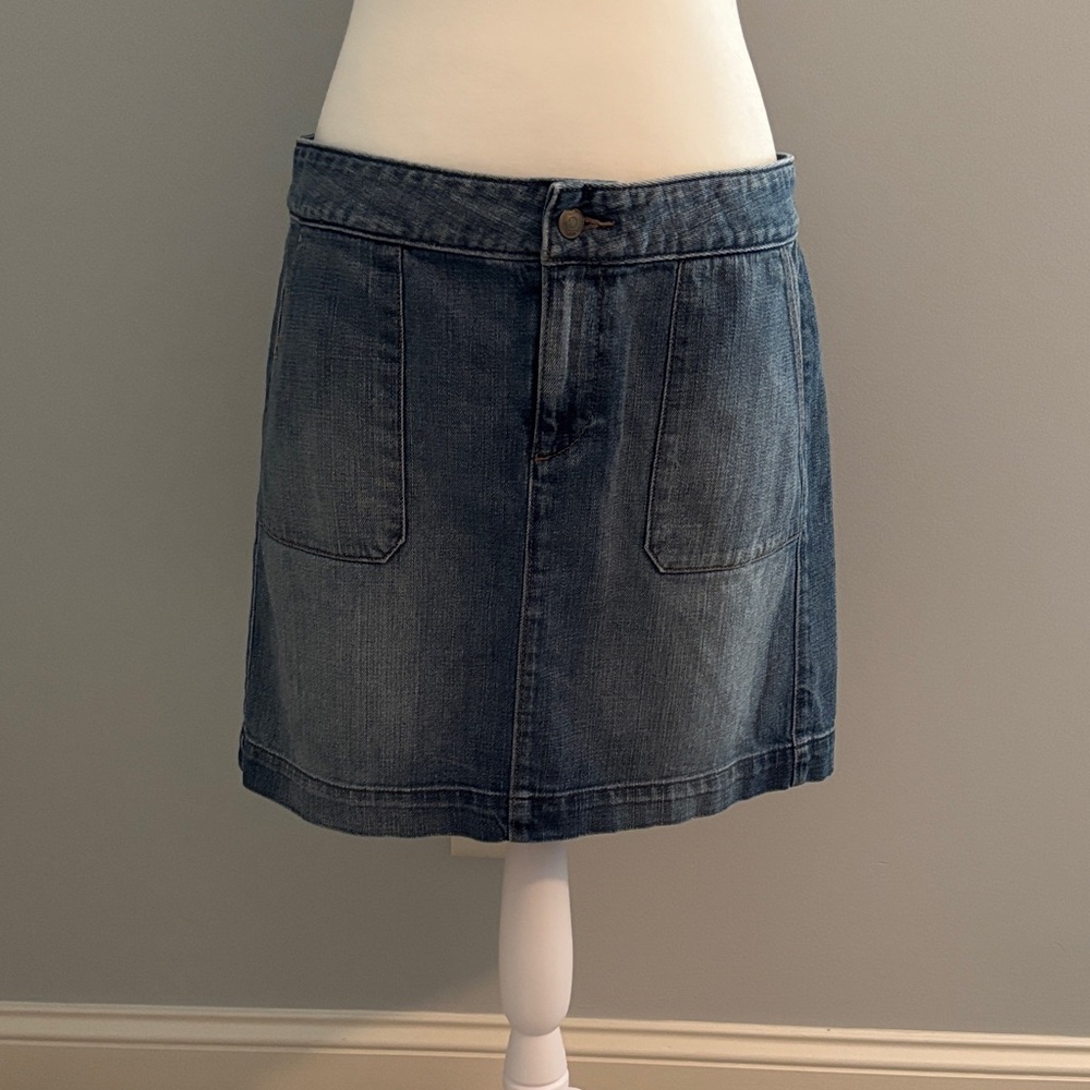 LOFT Classic Blue Denim mini Jean skirt